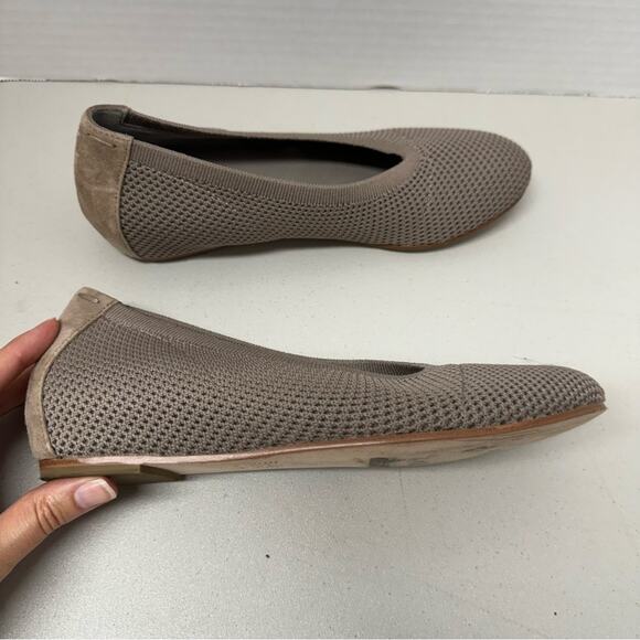 Eileen Fisher Grey Knit Slip On Shoes Women’s 7 Hidden Wedge Comfort Flats - Picture 1 of 10